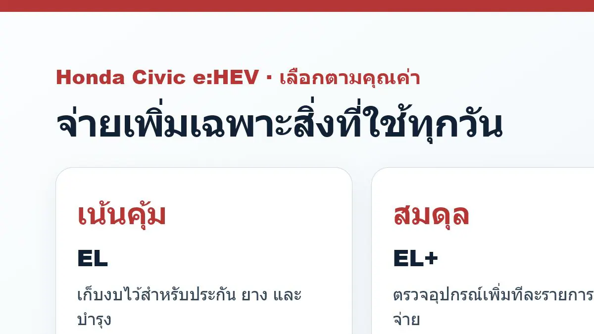 Honda Civic eHEV แต่ละรุ่นเหมาะกับใคร