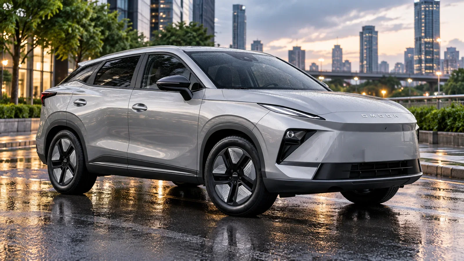 ภาพประกอบ AI ของ OMODA C5 EV พร้อมตัวอักษร OMODA