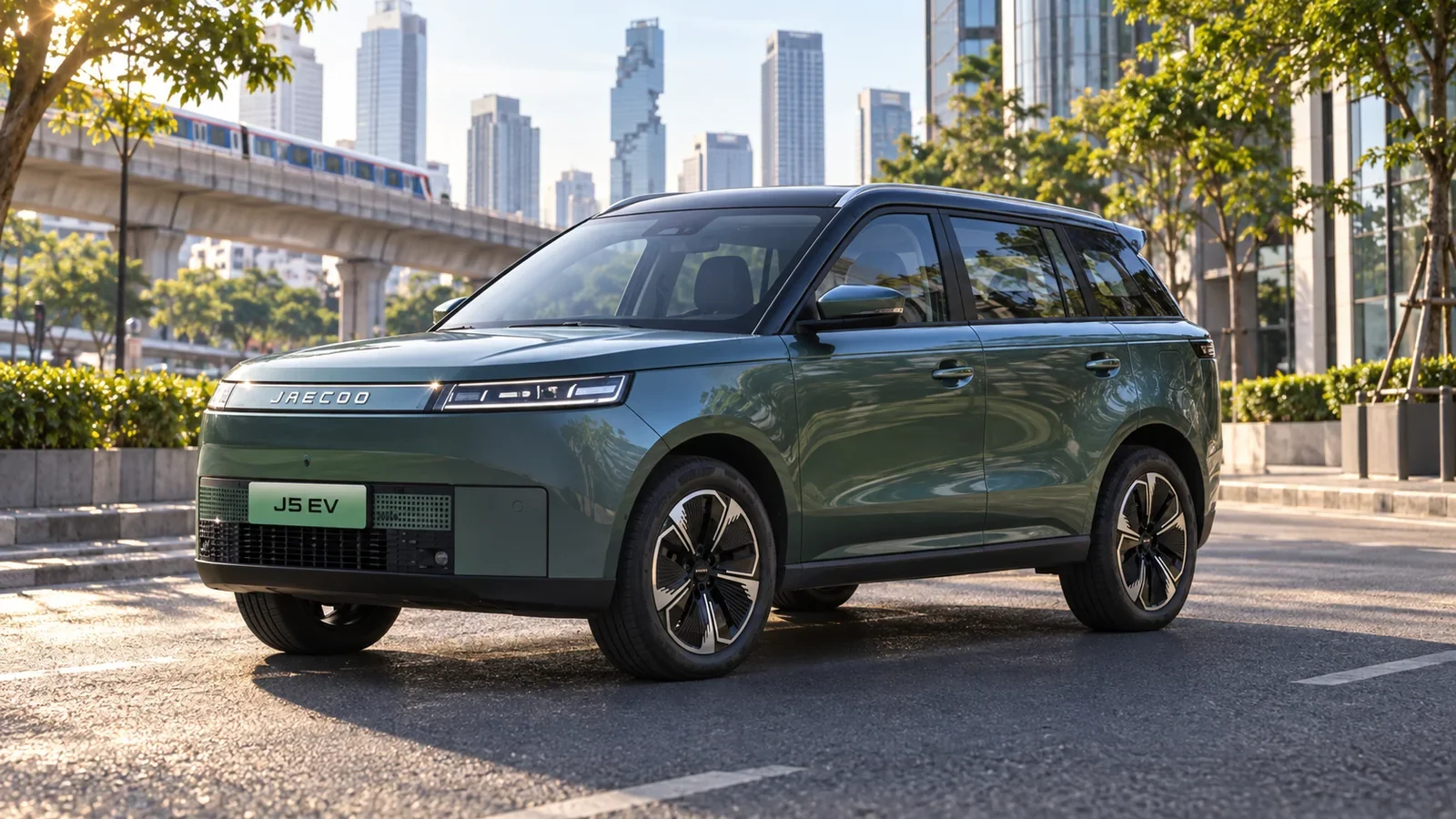 ภาพประกอบ AI รถ JAECOO 5 EV พร้อมตรา JAECOO