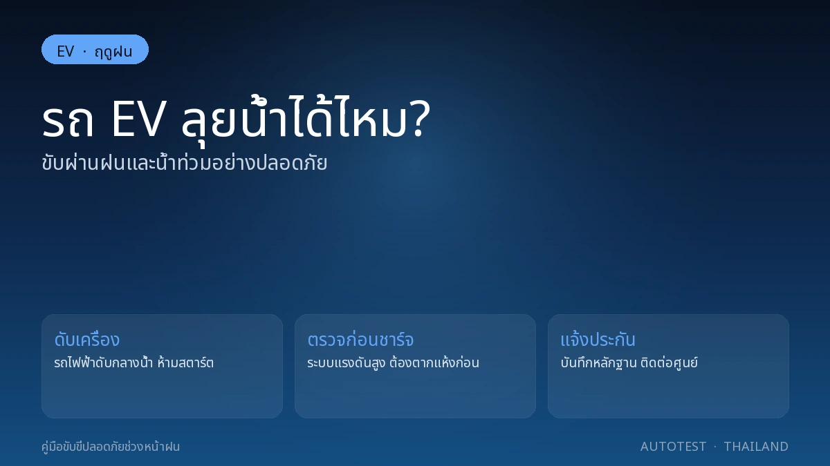 รถ EV ฝนน้ำท่วม: ขับอย่างไรให้ปลอดภัย