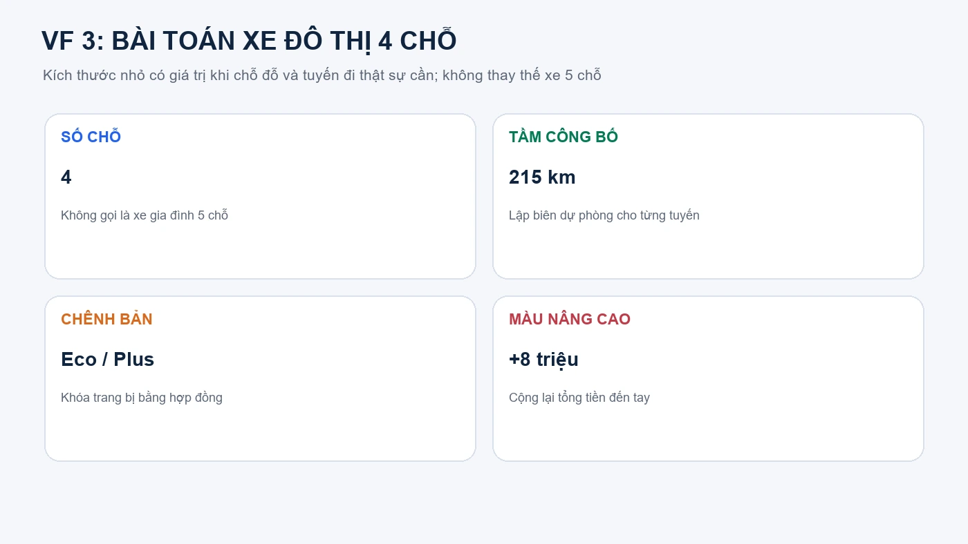 VinFast VF 3 giá lăn bánh: xe đô thị 4 chỗ