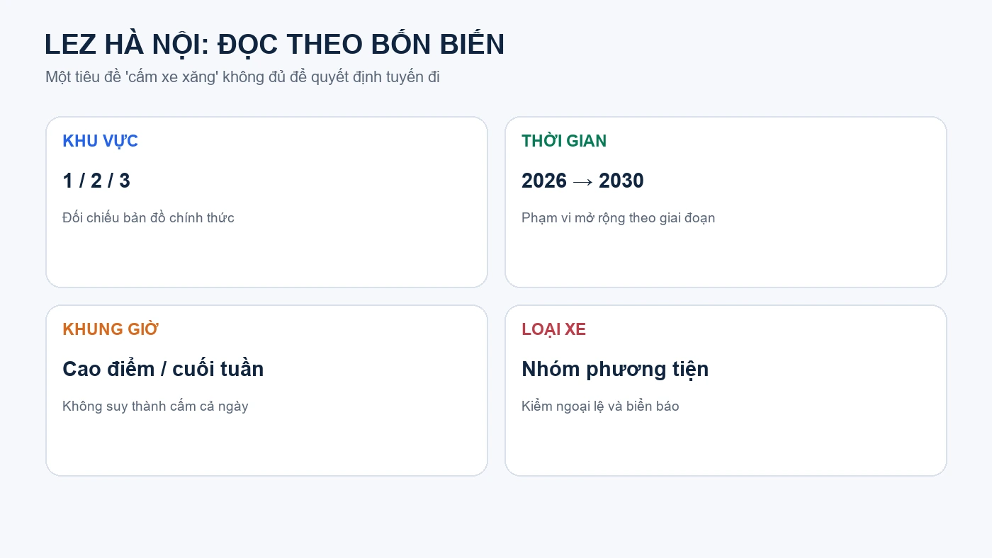 Bốn biến quyết định hành trình trong LEZ Hà Nội