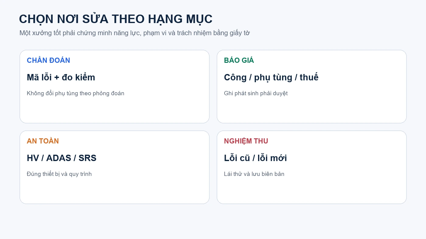 Quy trình kiểm soát một ca sửa ô tô